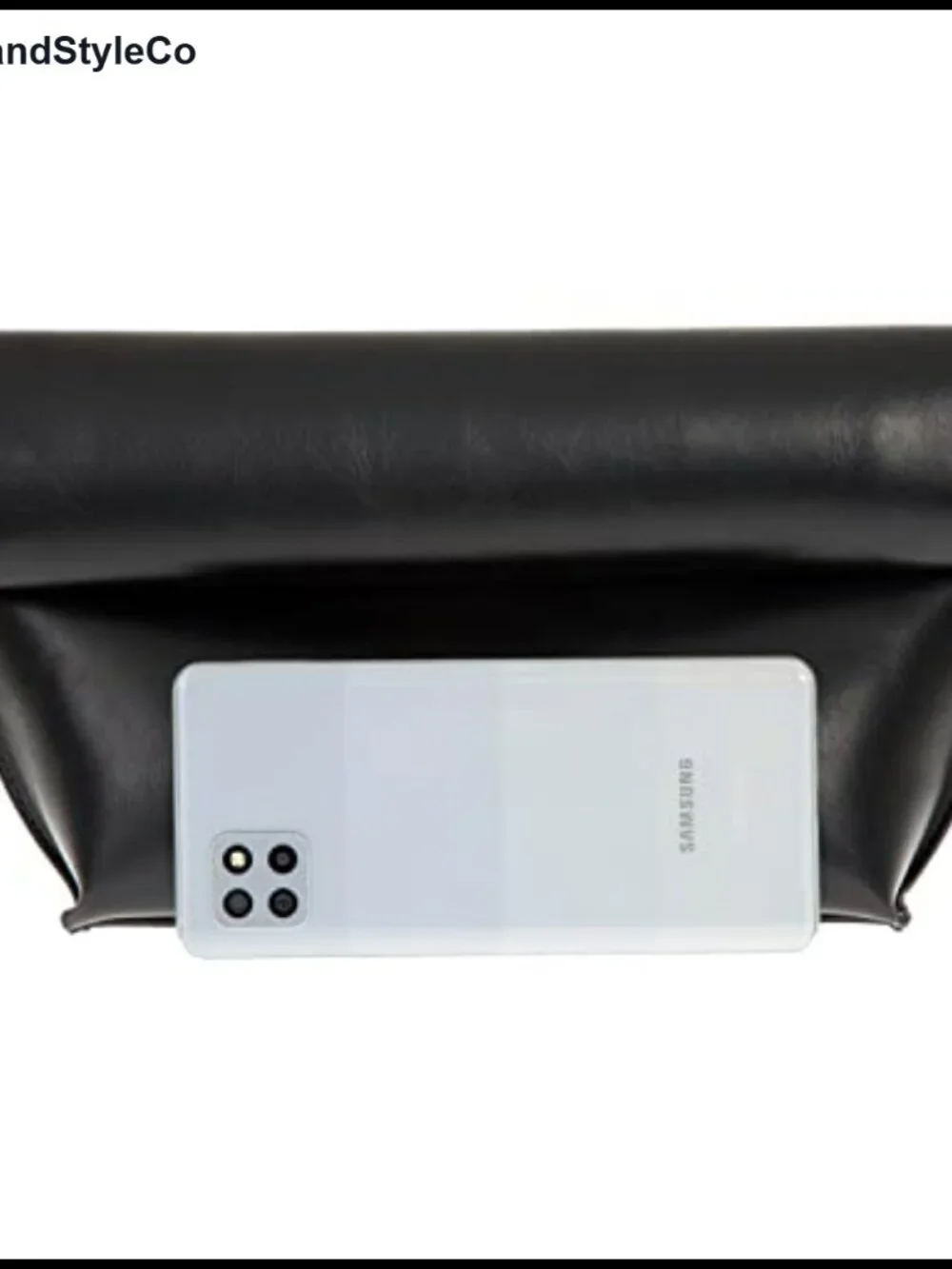 Oversize Foldover Clutch Faux Leather with Chain Strap